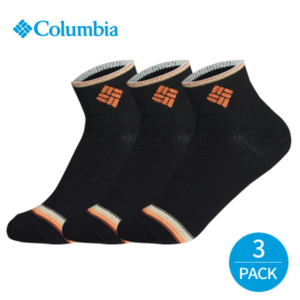 컬럼비아 여성 컬러라인 발목양말 3P_BK