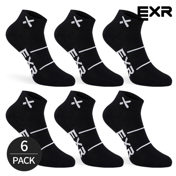 EXR 여성 컬러라인 포인트 발목양말 6P_BK